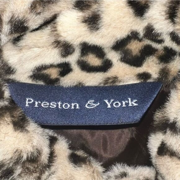 Preston & York Leopard Print Faux Fur Zip-Up Vest Womens Size Medium - Picture 5 of 9